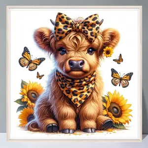 Cattle Pattern DIY Diamond Arts Painting Kit without Frame, DIY 5D Diamond Arts Painting Kit, Handmade Gift for Beginners, Diamond Painting Kits