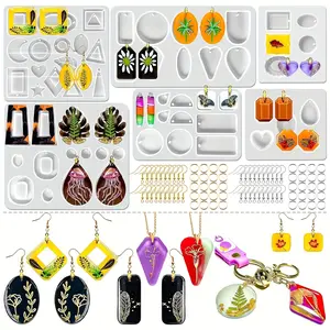 46 Pcs Silicone Mold Set Used for Earrings,Pendants And Necklaces,Ideal for Birthdays,Graduation Ceremonies,Practical Gifts for Wives,Friends And Colleagues,Christmas Party,DIY Hand Tools Kits