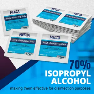 Alcohol Prep Pads - Saturated 70% Isopropyl Alcohol Wipes, Individually Wrapped Moistened Swab Pad, 2-Ply Cotton
