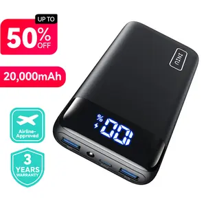 INIU 20000mAh Power Bank 22.5W Fast Charging Portable Charger USB C In & Out PD 3.0 QC 4.0 LED Display Compatible with iPhone 17 16 15 14 13 12 Pro Samsung Google LG iPad Tablet Black