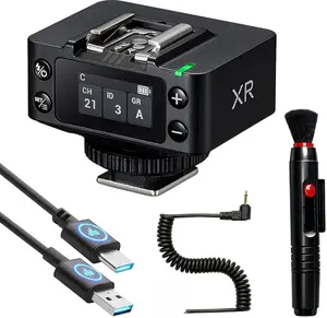 Godox XR Wireless Flash Receiver for Canon, for Nikon -Upgrade of godox X1R, 2.4G TTL HSS Trigger with Built-in Lithium Battery, Wireless Sync Remote Flash Receiver for Camera XR-C XR-N with Brush