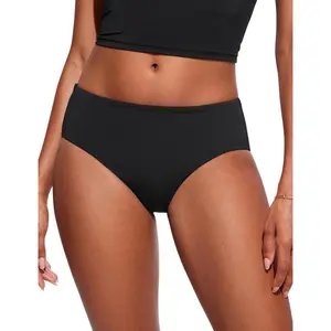 Bikini Bottoms for Women Mid Rise Full Coverage Bathing Suit Swimsuit Basic Swim Briefs