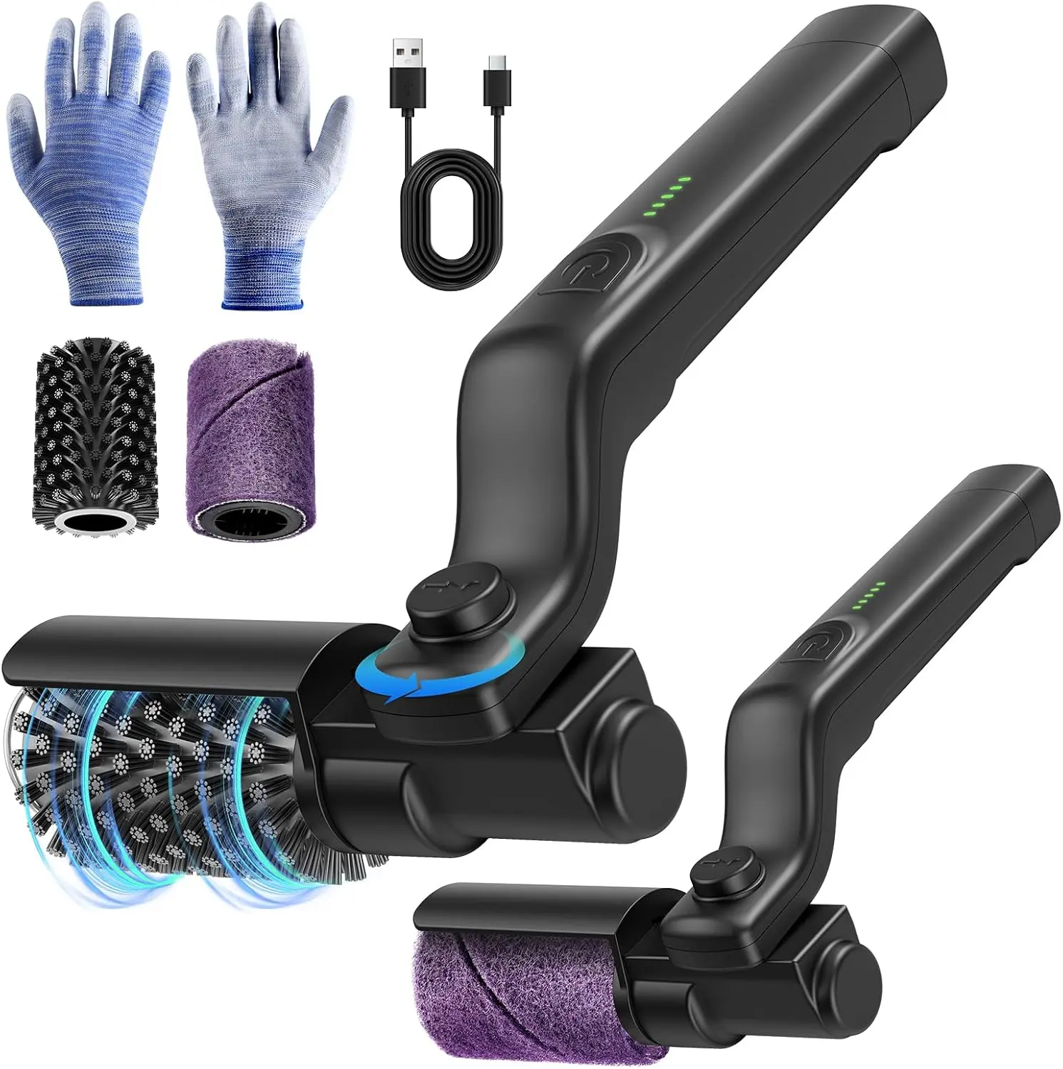【DealsForYouDays】Drayvorx Durable Rechargeable Electric Grill Cleaning Brush - Thick Rust-Resistant Stainless Steel Bristles, 400 RPM Motor, Type-C Charging, BBQ Grill Accessories, BBQ Tools, Father's Day Gift