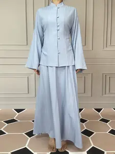Women's 2 Piece Set Wrinkle Texture Jacket Coat and Half Skirt, Button Front, Casual Fashion, Two Piece Set Women, All Seasons Wear Outfit Sets Women