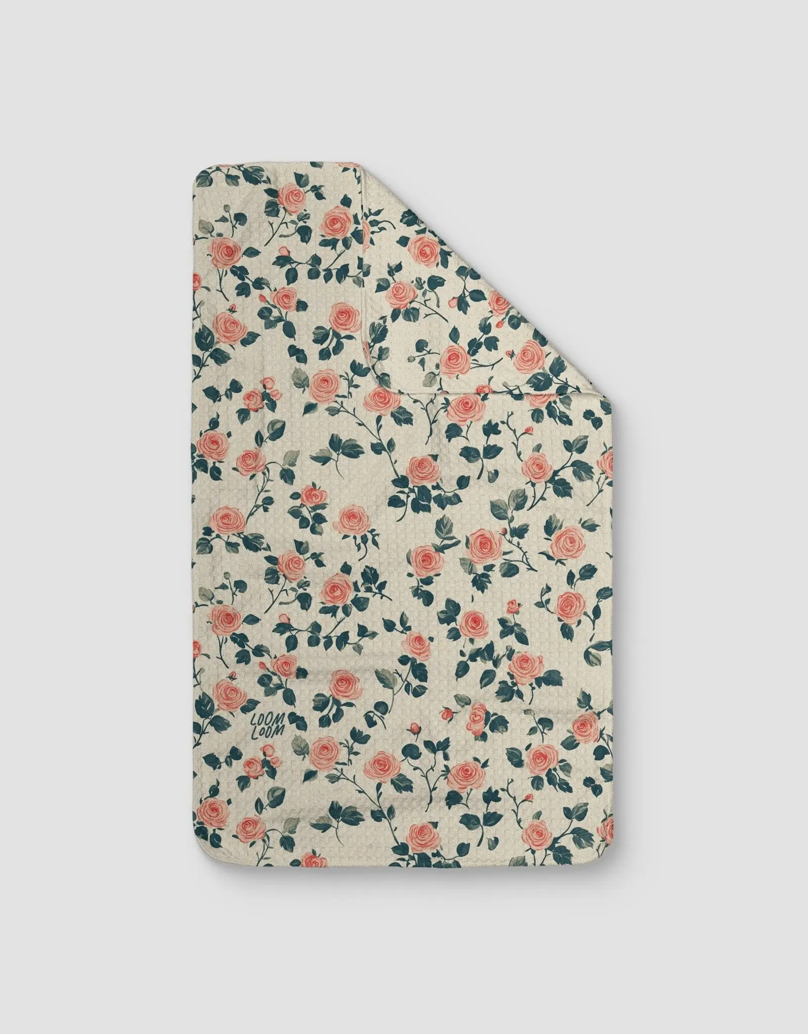 Floral Printed Rectangular Roses Kitchen Cleaning Towel - Double-Sided, 16x28 in, Quick-Drying, Absorbent Dish Towel