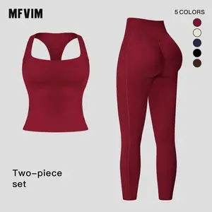 Two Pieces MFVIM Women's Sports Suit, Comfortable Active Wear for Workouts and Gyms, Athleisure for Daily Use Breathable Activewear Lightweight Compression Sportswear SpringStatements Fitness Clothes,summerwins