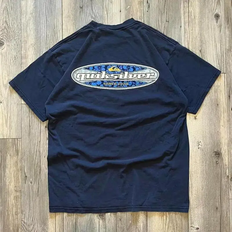 Quiksilver Since 1970 Surf Logo Tee – Navy Blue VintageVintage Graphic Tee  Y2K Graphic Tee