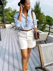 Summer New Women's Casual Pants, Versatile Fashion Pure Shorts, Office Commute Short Pants, Trendy and Comfortable, Casual Fashionable Shorts, Solid Shorts, Breathable Casual Shorts, Bottoms