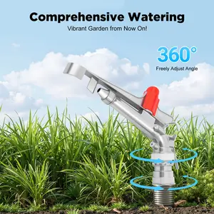 2 Inch Irrigation Spray Gun, 65-80M Large Impact Area 360 Adjustable Water Sprinkler for Large-Scale Agricultural Irrigation Garden Hose Nozzle High Pressure Hose