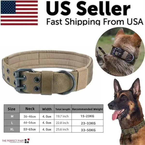 Tactical Heavy Duty Large Dog Collar
