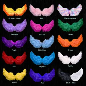 White Feather Wings Elf Fairy Back Decoration for Internet Celebrity Photo Shoot Cosplay Glowing Stage Performance Props in Multiple Colors