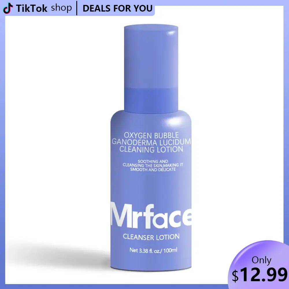 【Black Friday】MRFACE Oxygen Bubble Reishi Mushroom Cleanser – Gentle, Soothing & Deep Cleansing for Sensitive Skin (3.38 fl oz / 100ml)