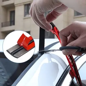 T-Shirt Shaped Windproof Rubber Door Seal, Waterproof & Soundproof Design, Durable Material for Front/rear Doors, Easy Install Adhesive, Automotive Car Parts