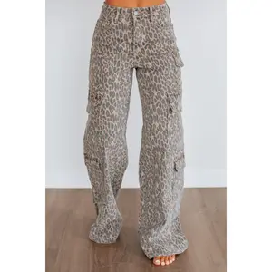 Nori Hidden Cargo Jeans - Cheetah