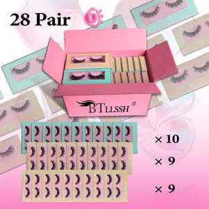 Eyelash Extension, Cluster Eyelash Extensions, 28 Pairs Natural Volume Curl Fluffy Eyelash Clusters False Eyelashes Set, Volumized False Eyelashes, Solid Form Individual Packaging, No Flammable Liquid, Perfect Gift Box Included