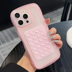 Color wave suction Protective phone case Cover, the back of the phone case can be adsorbed on a smooth surface for use, strong anti-drop protection, suitable for iPhone 11 12 13 14 15 16 series Mini/Plus/Pro/ProMax Casing