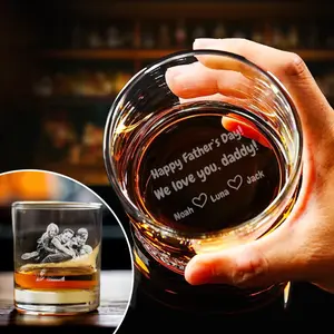 Personalized Photo We Love You Daddy Happy Father's Day Whiskey Glass,Best Dad Ever,Dad Gift 2026