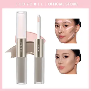 JUDYDOLL Liquid Highlighter & Contour Duo, Liquid Contour & Under Eye Brightening Duo, Bronze, Buildable, Ultra-Blendable, Dual-Ended Highlighter & Contour Liquid, Makeup, Cosmetic, Long-Lasting, Mother's Day Gift, Summervibes