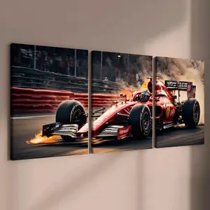 Formula Racing Track Pattern Canvas Painting with Frame, 3 Counts/set Wooden Framed Canvas Wall Art, Artwork, Wall Decor for Home Living Room Bedroom Office, Ornaments