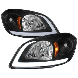 2005??2010 Chevrolet Cobalt Pontiac G5 / Pursuit LED Bar Projector Headlights w/ LED DRL Light Tube (Black Housing / Clear Lens)
