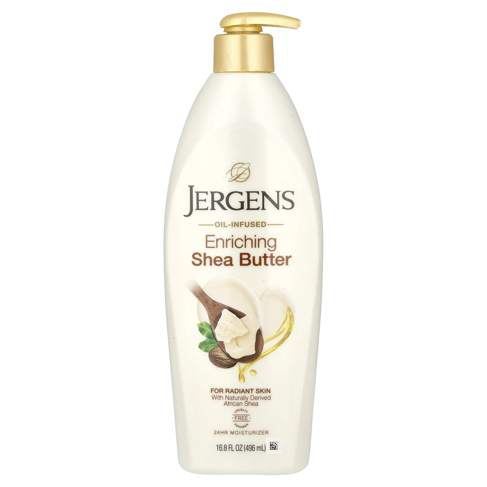 Jergens Enriching Shea Butter Moisturizer, 16.8 fl oz (496 ml)