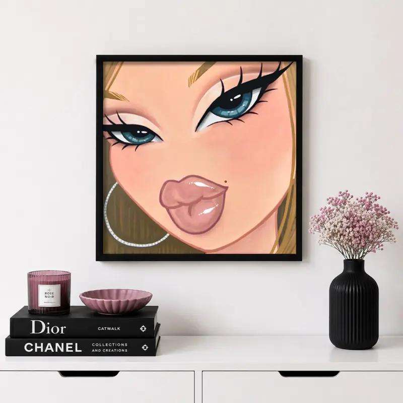 Custom Prints 7 Different Designs 12x12 to 24x24 with Unique Skin Hair Eyes and Makeup Artwork