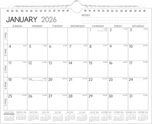 Wall Calendar 2026-2027  2 Year Small Calendar 2026-2027, 11 x 8.5 In, Jan 2026 - Dec 2027, 2026 Calendar 24 Months, Monthly Calendar 2026, with Ruled Blocks, Thick Paper, Holidays, To-dos  Notes