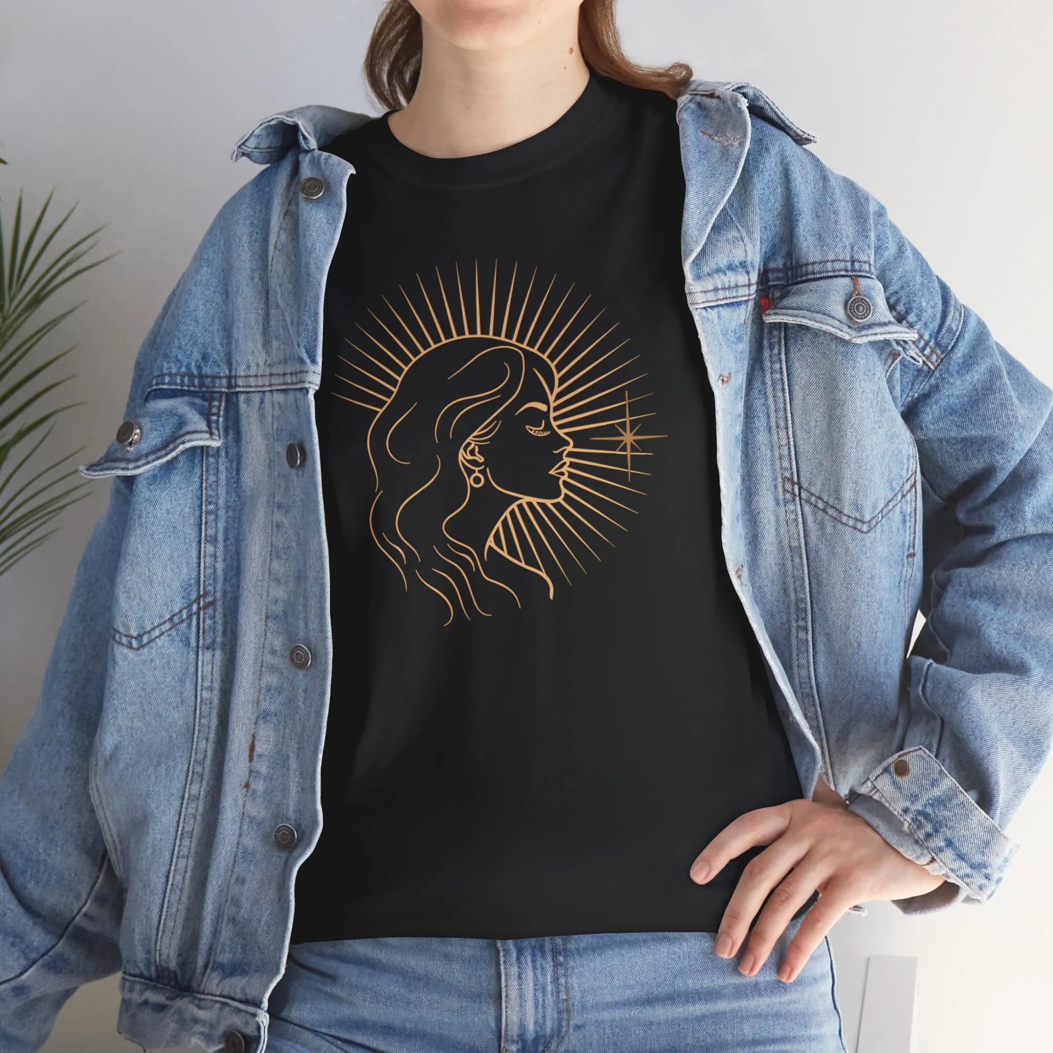 Golden Glow, Radiant Metallic Tee, Luxe Fashion Gift, Shimmering, Warm Sunset Shirt, Bright Style Clothing, Unisex Graphic T-Shirt Casual Cloud