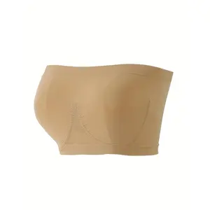 Women's Plus Size Simple Bra - Solid Seamless Non Padded Medium Stretch Sporty Bandeau Bra - For Women with Larger Busts - Suitable for Yoga, Exercise & Everyday Wear - Great Gift for Women