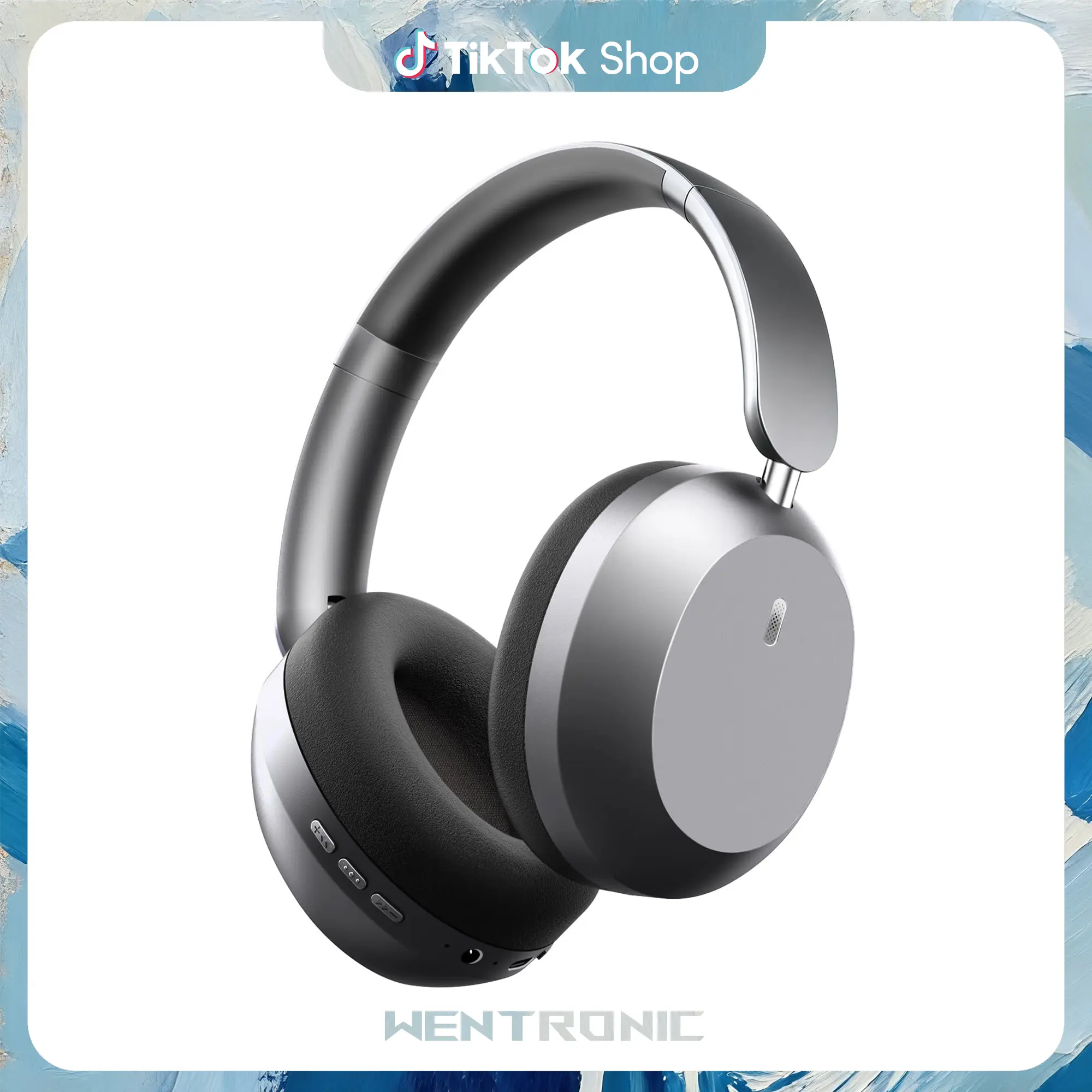 WENTRONIC Y05 Bluetooth Headphones Wireless Over Ear with Microphone 48 Hours Playtime, High Sound Quality Foldable Soft Earpads Earphones for Travel