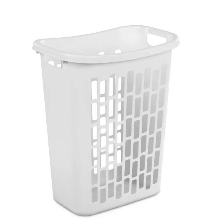 White Laundry Basket with Ventilated Design for Efficient Drying and Storage