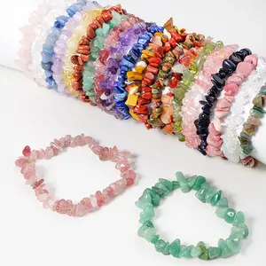 Crystal Chips Bracelet Natural Healing Crystal Gorgeous Stone Gemstone Jewelry Energy Love Girlfriend Boyfriend Souvenir Valentine Father Mother Anniversary New Year Christmas Halloween Birthday Gift