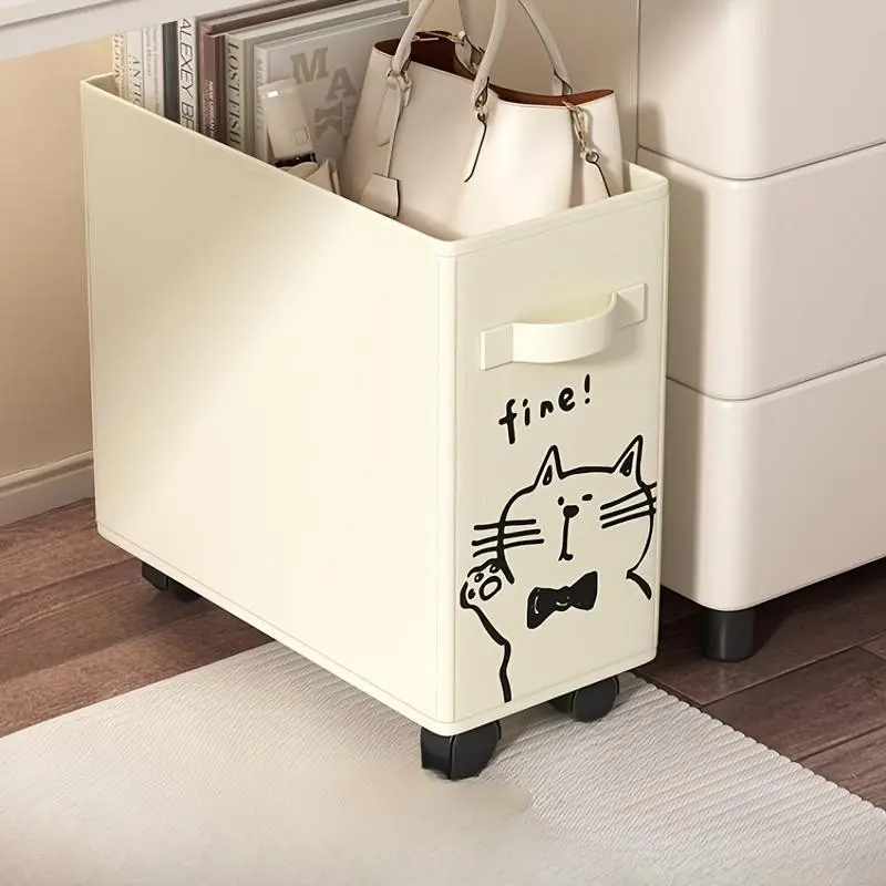 Foldable Rolling Storage Cart Under Desk Organizer, Files Organizer, Mobile File Holder, Space-Saving Solution for Home Office Supplies, Office Accessories & Books