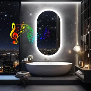 LumiBased Oval Led Light Bluetooth Bathroom Mirror  20X32