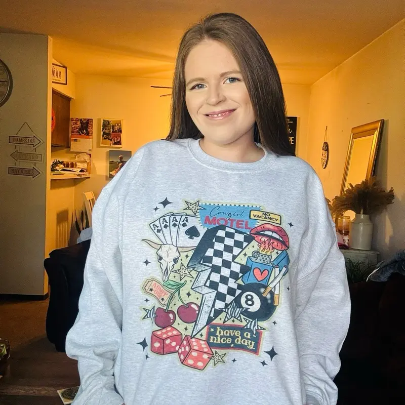Western Collage Graphic Top
