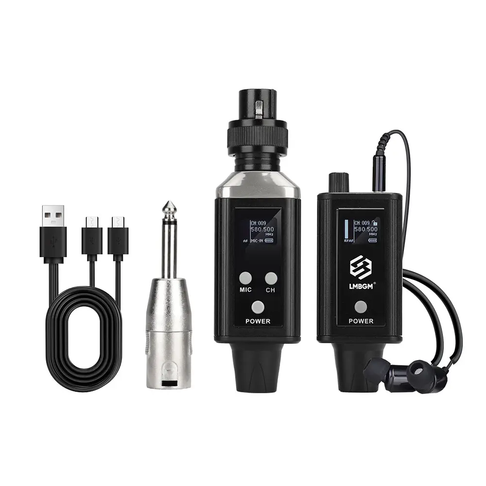 LMBGM A9 UHF Mono Wireless in-Ear Monitor Pro System Transmitter and Beltpack Receiver for Studio, Band Rehearsal and Live Performance USB