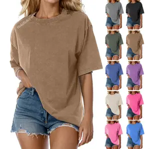 Holafish Oversized T-Shirts Vintage Cotton Acid Wash Heavyweight Loose Fit Tees Shirts Unisex Basic Tops for Men Women funny cat graphic worm