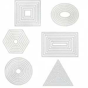 6 Piece Metal Punching Tool Set, Multi-Shape Geometric Stamping Dies, Ideal for Card Making & Scrapbooking Albums