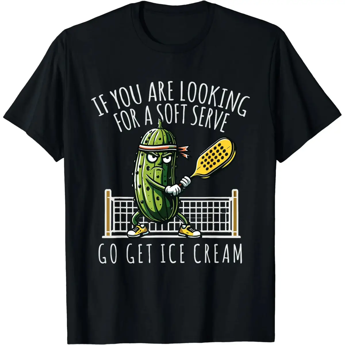 Men's Basic Round Neck Soft Fabric Short-Sleeve T-Shirt - Menswear Tops with Casual Fit, Funny Cartoon Pickle Design, Pickleball Player Gift for Outdoor Activities