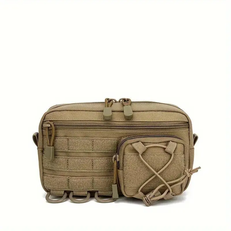 Durable Tactical Edc Kit with Molle System, Compact Nylon Waist Bag, Zippered Pockets, Portable for Travel and Outdoor Use, Durable Outdoor Hiking Gear