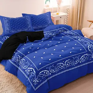 3Pcs Dreamfields Multi-Color Paisley Bedroom Decorative Bedding Set, Soft Microfiber Duvet Cover Vintage Bohemian Bed Set, Boho Bed Set, Wrinkle Resistant & Non-Fading, Aesthetic Room Decor (1*Duvet Cover + 2*Pillowcase, No Comforter)