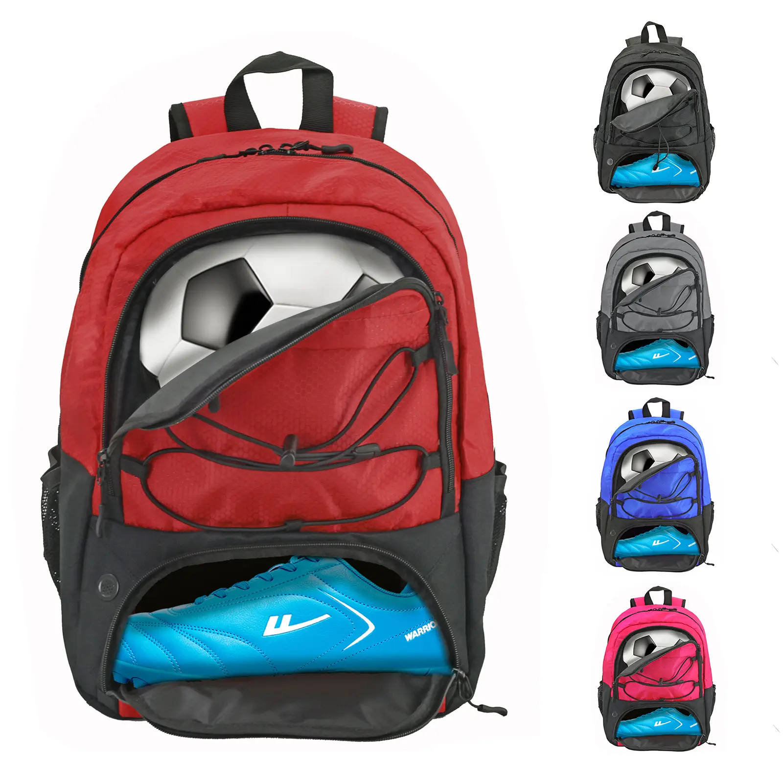 DAFISKY Sports Backpack for Athletes, Water-Resistant Gear Bag with Ball Holder & Shoe Compartment for Soccer, Basketball, Volleyball, Football, Organized