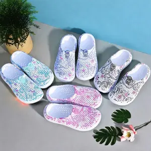 Star Print Women  Clogs Mules  Breathable Slip On Casual  for Teen Girls  Under Summer Beach Garden Slides Cute Pattern  Super Soft Cloud nurse shoes party  Footwear