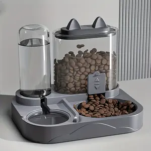 Automatic Pet Feeder Dry Wet Separation, 2-In-1 Large Capacity Water & Food Dispenser, Transparent Plastic, No Battery Needed, Cat Dog, Food Feeders