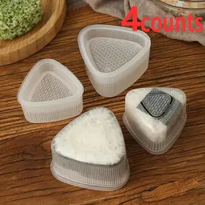 Transparent Triangle Onigiri Molds (4 Counts), Rice Ball Makers, Kitchen Gadgets and Kitchen Mold Bowl Accessories for Home Cooking, Kitchen Utensils Gadgets