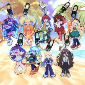 Danganronpa 2 Keychains - Glitter Epoxy and Silver U-Shaped Clasp