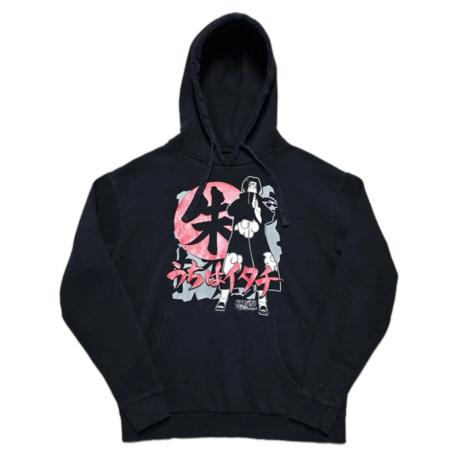 Vintage Ninja Graphic Hoodie, Black Men's Anime Inspired Pullover, Retro Japanese Streetwear Sweatshirt, Y2K Grunge Graphic Hoodie, Casual Unisex Hooded Top
