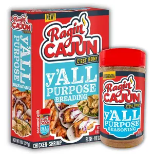 Y'all Purpose Breading & Seasoning Combo Pack - 8 oz Each - Perfect for Frying Baking or Air Frying - No MSG - by Ragin Cajun