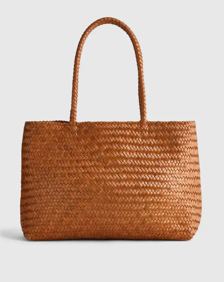 Madewell The Signature Woven Tote Genuine Leather Women's Large Woven Tote Bag Shoulder Handbag Everyday Carryall for Work Travel Shopping