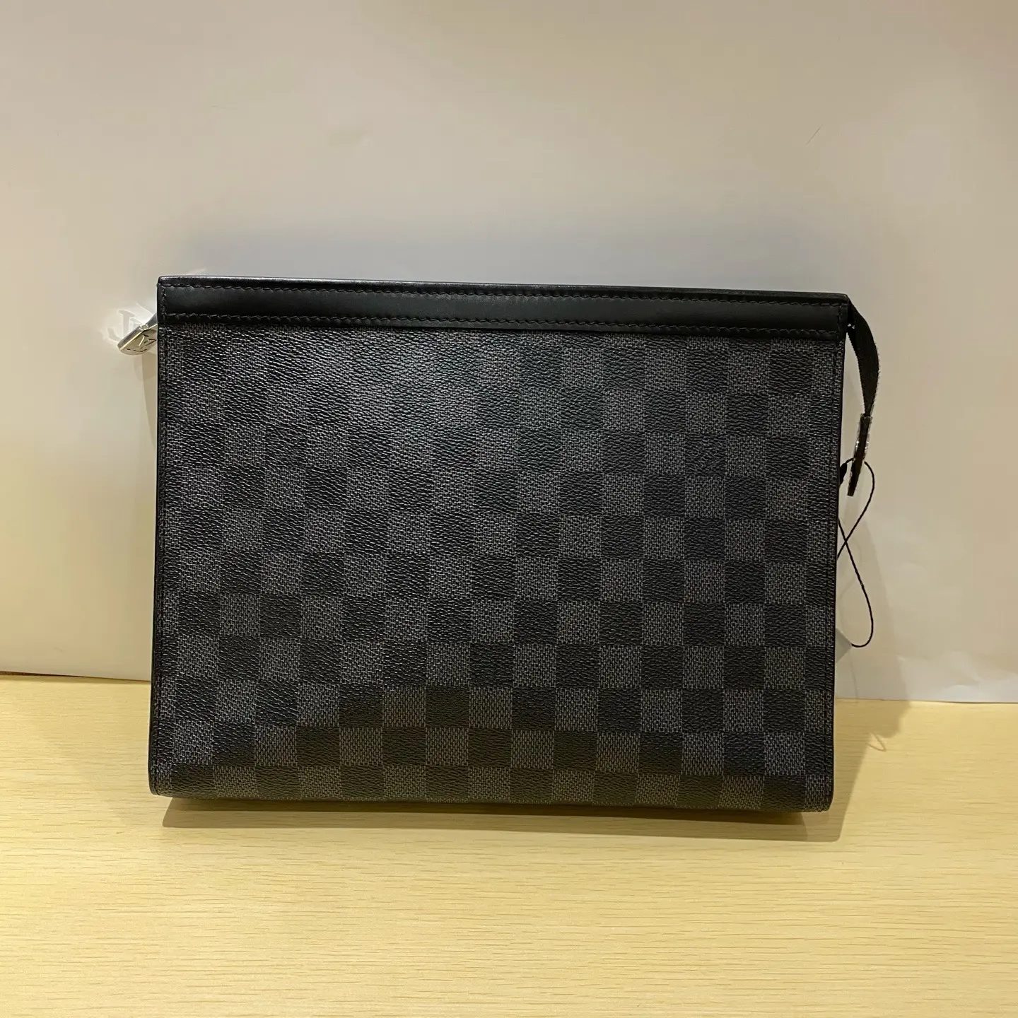 Pre-owned Louis Vuitton Damier Graphite Black Checkered Clutch Handbag Designer Luxury Pouch 2503974